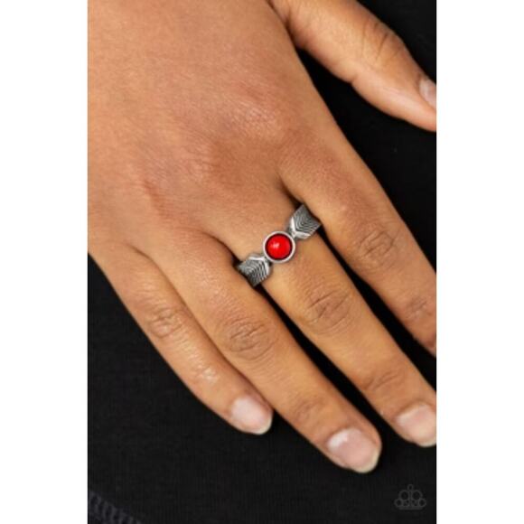 paparazzi Jewelry - Awesomely Arrow-Dynamic Red Ring (1)